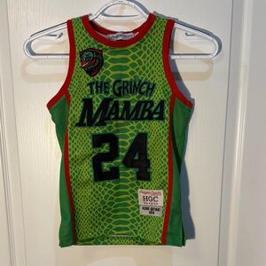 Youth Green Grinch Mamba Basketball Jersey Headgear Classics Bryant 24 Size XS